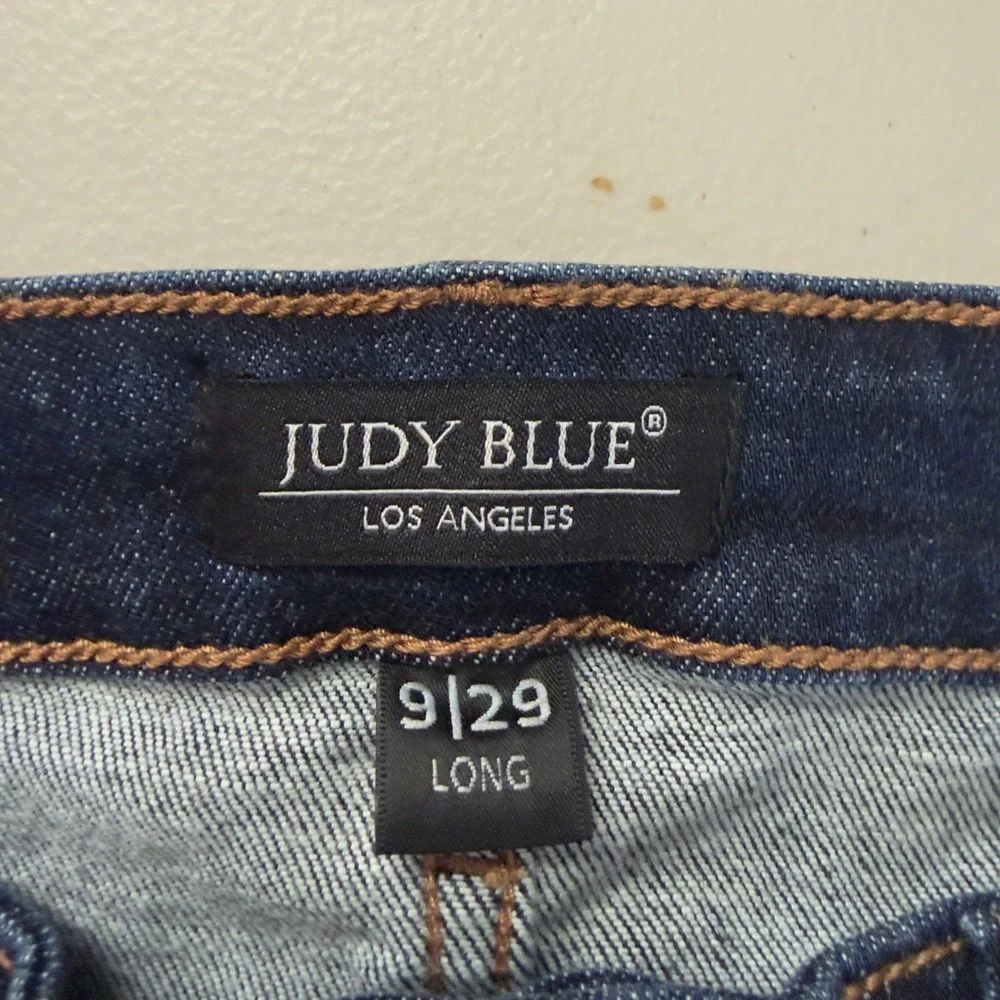 Judy Blue Straight Fit Jeans Womens 9/29 Long Dark Wash Stretch Denim Pants